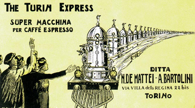  macchina storica advertising Turin Express caffè espresso
