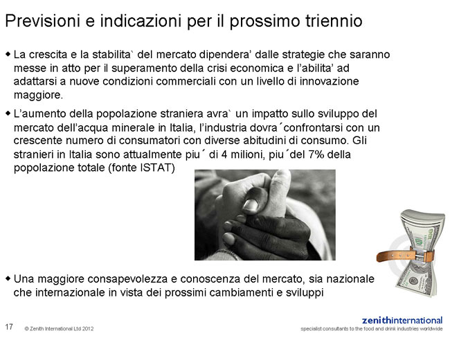ZENITH INTERNATIONAL 2012 : IL MERCATO DELLE ACQUE CONFEZIONATE IN ITALIA Tavola 18