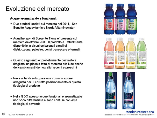 ZENITH INTERNATIONAL 2012 : IL MERCATO DELLE ACQUE CONFEZIONATE IN ITALIA Tavola 19