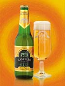 Bottiglia e Bicchiere Birra Castello di Udine sfondo psichedelico doppio malto