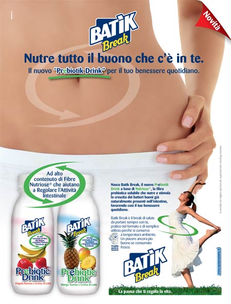 Campagna Bevanda Batick Pagina Probiotic Drink della San Benedetto