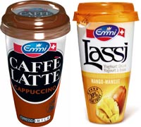 Emmi caffè Latte Cappuccino e Lassi bevanda Indiana
