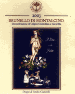 etichetta vino italiano docg brunello di montalcino 2003 30 ore per la vita giannelli