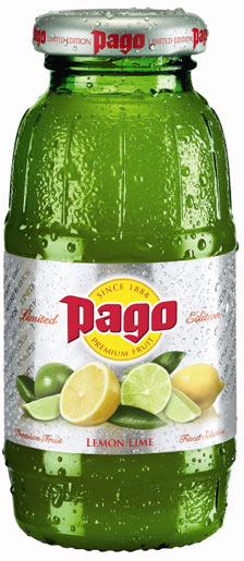Succo di frutta Pago Lemon Lime limited edition Bottiglia Vetro 20 Cl