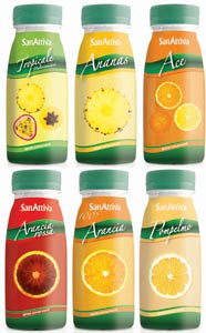 Confezioni Succhi di Frutta 30% bottiglie pet 250 vari gusti SanAttiva spumador