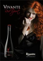 Lambrusco VIVANTE cantine riunite ads pubblicità ragazza capelli rossi