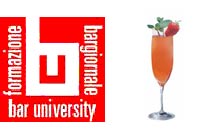 Logo Bar university formazione bargiornale + bicchiere cocktail