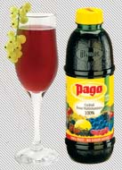 PAGO COCKTAIL ROSSO MULTIVITAMINICO bicchiere e confezione bottiglia vetro Horeca