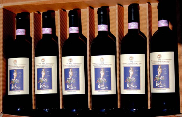 scaffale linea bottiglia brunello di montalicino docg 2003 venere di botticelli trenta ore per la vita