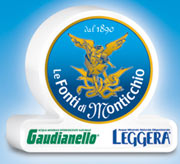 Insegna Logo Acqua Minerale le fonti di  Monticchio Gaudianello Leggera