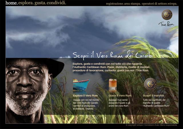 Sreenshot sito Truerum.it