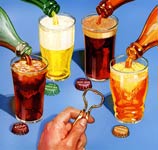 Immagine Disegno Vari bicchieri di soft drinks bibite versate