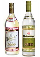 Bottiglie Vodke Russe Russa Vodka STOLICHNAYA Moskovkaya