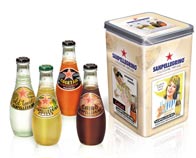 Sanpellegrino Vintage collection  clavette di Aranciata Amara, Chin�, Cocktail e Old Tonic  scatola latta