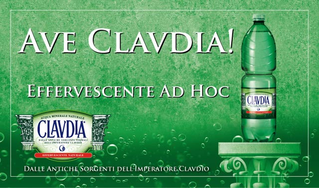 Advertising pubblicità  Ave Clavdia Claudia Acqua Minerale locandina Cartellone ad hoc Affisione