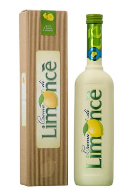 Astuccio crema di limoncello limoncè stock