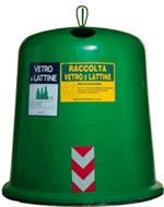 Campana Verde Reciclo Vetro lattine Alluminio