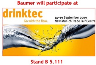 Baumer presente e Drinktec 2009
