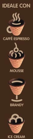 Minibicchieri mangiare commestibili caff� espresso mousse brandy Gelato Ice Cream 