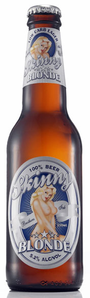 Bottiglia Skinny Blonde birra australiana PIN UP SPOGLIA sexy dry beer