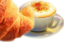 Cappuccino e Biosche cornetto colazione