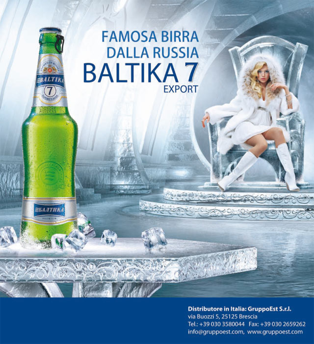 Birra russa Baltika 7 Pubblicità bella ragazza sexy bionda