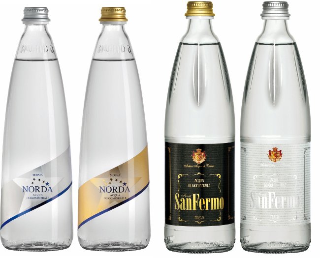 Norda restiling Daggio San Fermo Acqua minerale bottiglia vetro fuori casa horeca