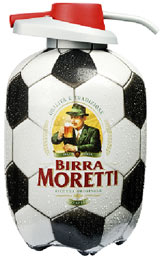 pallone calcio birra moretti confezione 4 litri spillatore speciale