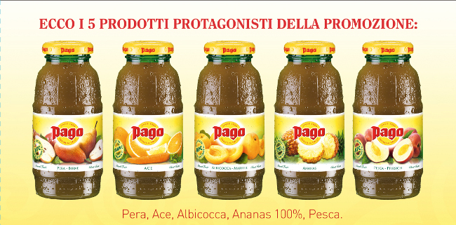 PRODOTTI succhi PAGO bottiglietta in vetro